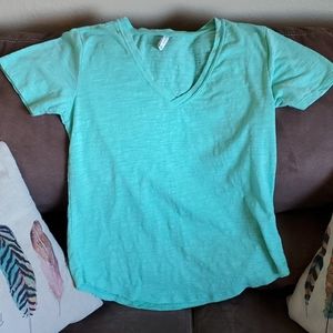 Z Supply Mint Green v neck slub knit t shirt